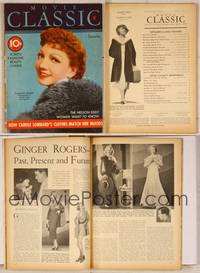 7p072 MOVIE CLASSIC magazine September 1935, portrait of Claudette Colbert by Edwin Bower Hesser!