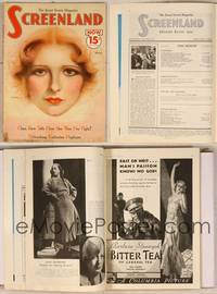 7p056 SCREENLAND magazine March 1933, wonderful portrait art of Clara Bow by Charles Sheldon!