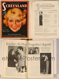7p064 SCREENLAND magazine November 1933, art of Joan Blondell smiling big by Charles Sheldon!