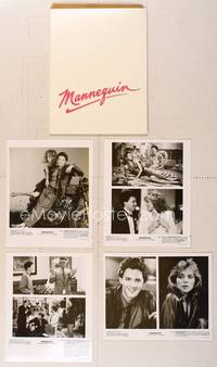 7p147 MANNEQUIN presskit '87 great image of Andrew McCarthy & fake Kim Cattrall by motorcycle!