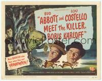 7r004 ABBOTT & COSTELLO MEET THE KILLER BORIS KARLOFF TC '49 art of scared Bud & Lou running!