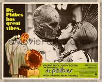 7r116 ABOMINABLE DR. PHIBES LC #1 '71 best romantic c/u of hideous Vincent Price & Virginia North!