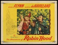7r119 ADVENTURES OF ROBIN HOOD LC #8 R48 c/u of Errol Flynn, Patric Knowles & Herbert Mundin!
