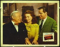 7r133 APARTMENT FOR PEGGY LC #7 '48 close up of Edmund Gwenn with Jeanne Crain & William Holden!