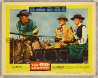 7r164 BIG COUNTRY LC #2 '58 close up of Chuck Connors harassing Gregory Peck & Carroll Baker!