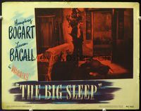 7r165 BIG SLEEP LC #7 '46 Howard Hawks, Raymond Chandler & William Faulkner, Bogart with gun!