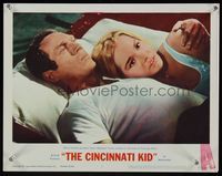 7r218 CINCINNATI KID LC #3 '65 pro poker player Steve McQueen in bed with sexy Tuesday Weld!