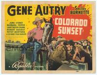 7r015 COLORADO SUNSET TC '39 Gene Autry sitting on log by Champion & playing guitar!