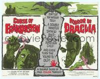 7r017 CURSE OF FRANKENSTEIN /HORROR OF DRACULA TC '64 greatest double creature feature!