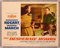 7r244 DESPERATE HOURS LC #2 '55 close up of Humphrey Bogart, Fredric March & family!