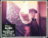 7r333 GODFATHER PART II LC #1 '74 great close up of Robert De Niro as Don Corleone firing gun!
