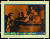 7r335 GOLD OF THE SEVEN SAINTS LC #7 '61 Leticia Roman smiles at naked Clint Walker in barrel tub!