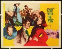 7r338 GONE WITH THE WIND LC #7 R54 artwork of Clark Gable & Vivien Leigh + Leslie Howard!