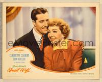 7r347 GUEST WIFE LC '45 best close up of Don Ameche with arm around smiling Claudette Colbert!!