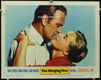 7r357 HANGING TREE LC #6 '59 great romantic close up of Gary Cooper & Maria Schell!
