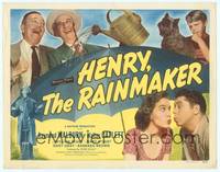 7r038 HENRY THE RAINMAKER TC '49 Raymond Walburn & Walter Catlett pouring water on umbrella!