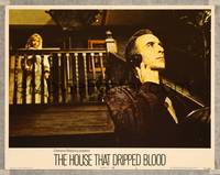 7r387 HOUSE THAT DRIPPED BLOOD LC #3 '71 close up of girl watching Christopher Lee on phone!