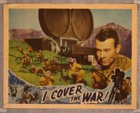 7r396 I COVER THE WAR LC '37 great c/u of newsreel cameraman John Wayne over soldiers in battle!
