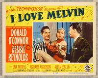 7r398 I LOVE MELVIN LC #8 '53 Donald O'Connor talks to Debbie Reynolds in wacky outfit!