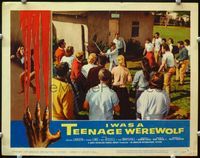 7r407 I WAS A TEENAGE WEREWOLF LC '57 Michael Landon uses pipe to keep away the other teens!