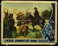 7r422 JESSE JAMES AT BAY LC '41 Roy Rogers on horseback catches bad guy with rifle!