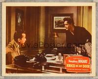 7r438 KNOCK ON ANY DOOR LC #6 '49 c/u of Humphrey Bogart & John Derek, directed by Nicholas Ray!
