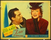 7r446 LADY IS WILLING LC '42 great close up of laughing Marlene Dietrich & Fred MacMurray!