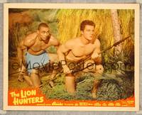 7r466 LION HUNTERS LC #7 '51 great close up of Johnny Sheffield & Woody Strode with spears!
