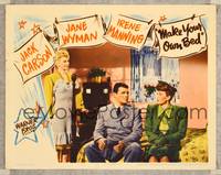 7r497 MAKE YOUR OWN BED LC '44 Jack Carson sits between Jane Wyman & Irene Manning!