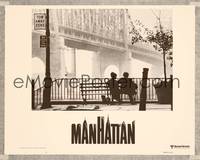 7r513 MANHATTAN LC #2 '79 classic image of Woody Allen & Diane Keaton on bench by bridge!