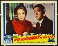 7r572 NO HIGHWAY IN THE SKY LC #2 '51 close up of James Stewart & wide-eyed Marlene Dietrich!