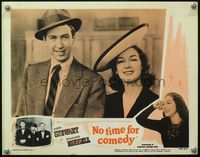 7r575 NO TIME FOR COMEDY LC R56 close up of smiling Jimmy Stewart & Rosalind Russell!
