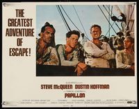 7r608 PAPILLON LC #7 '73 Steve McQueen & Dustin Hoffman on ship headed to Devil's Island!