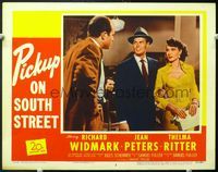 7r617 PICKUP ON SOUTH STREET LC #2 '53 Richard Widmark & Jean Peters in Sam Fuller noir classic!