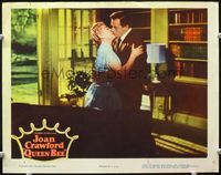 7r639 QUEEN BEE LC '55 close up of Joan Crawford embracing & kissing John Ireland!