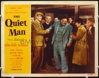 7r641 QUIET MAN LC #2 '51 great image of John Wayne & McLaglen squeezing each other's hands!