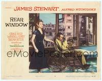 7r647 REAR WINDOW LC #6 '54 Alfred Hitchcock, great image of Grace Kelly & James Stewart w/lens!