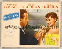 7r671 SABRINA signed LC #4 '54 by Billy Wilder, close up Audrey Hepburn & Humphrey Bogart toasting!