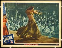 7r675 SALOME WHERE SHE DANCED LC '45 sexy Yvonne De Carlo performing her dance for cowboy audience