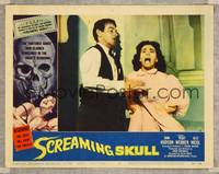 7r681 SCREAMING SKULL LC #7 '58 wacky image of Peggy Webber hysterically screaming!