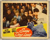 7r689 SEVEN DAYS' LEAVE LC '42 Lucille Ball & soldier Victor Mature are interrupted watching show!