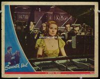 7r691 SEVENTH VEIL LC '46 close up of amnesiac Ann Todd playing piano with orchestra!