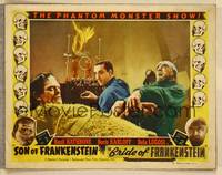 7r717 SON OF FRANKENSTEIN/BRIDE OF FRANKENSTEIN LC #5 '40s Basil Rathbone, Karloff & Lugosi in lab!