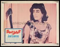 7r738 STRAIT-JACKET LC '64 Joan Crawford stares at axe stuck in wall next to her!