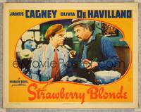 7r742 STRAWBERRY BLONDE LC '41 super close up of Alan Hale talking to James Cagney in suspenders!