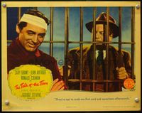 7r752 TALK OF THE TOWN LC '42 bandaged Cary Grant in jail cell visited by Edgar Buchanan!
