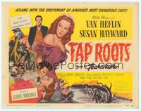 7r086 TAP ROOTS TC R56 art of Susan Hayward, Van Heflin & Native American Boris Karloff!