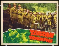 7r757 TARZAN TRIUMPHS LC '43 Nazi soldiers in the jungle, cool border art of Frances Gifford!