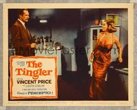 7r778 TINGLER LC #3 '59 William Castle, c/u of Vincent Price holding gun on sexy Judith Evelyn!