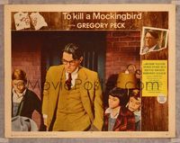 7r779 TO KILL A MOCKINGBIRD LC #1 '63 close up o fworried Gregory Peck with Jem, Scout, and Dill!
